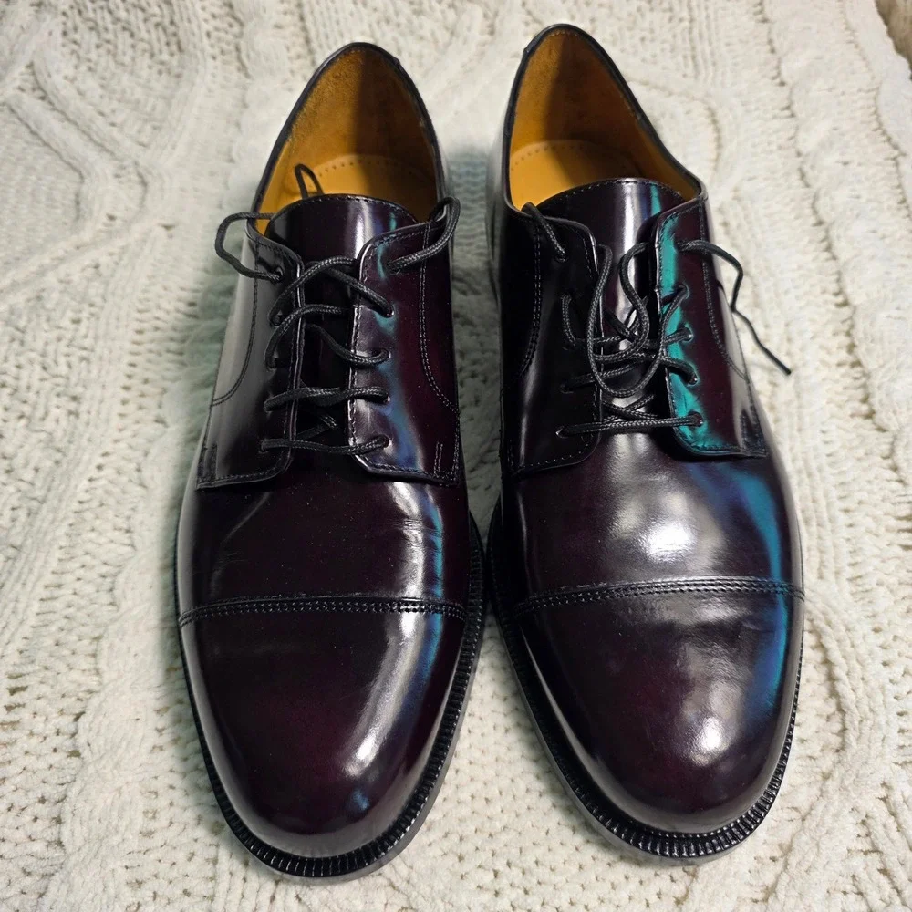 VTG NEVER‎ WORN Cole Haan Cap Toe Oxford Burgundy Leather Shoes Loafers Mens 9 D